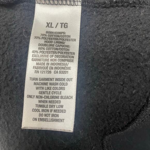 Aeropostale Y2K Hoodie Embroidered  Full Zip  Embroidered Spellout Sz XL Black - Picture 9 of 11